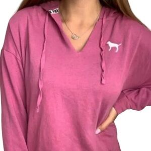 PINK by Victoria’s Secret Woman’s Pink Pullover Hoodie size Small Cotton Blend